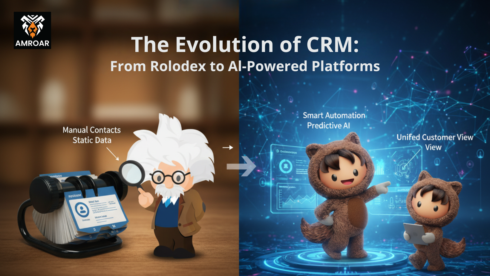 Evolution of CRM from Rolodex to AI-powered platforms like Salesforce
